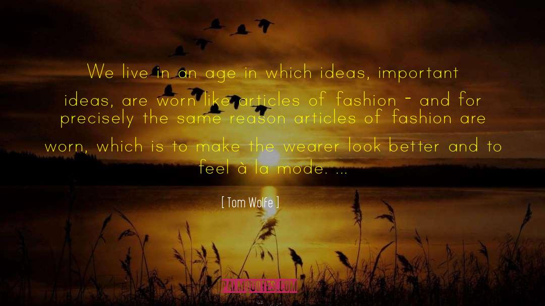 Tom Wolfe Quotes: We live in an age