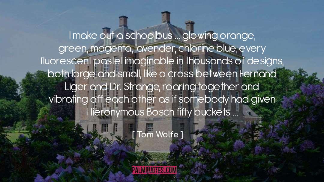 Tom Wolfe Quotes: I make out a schoolbus