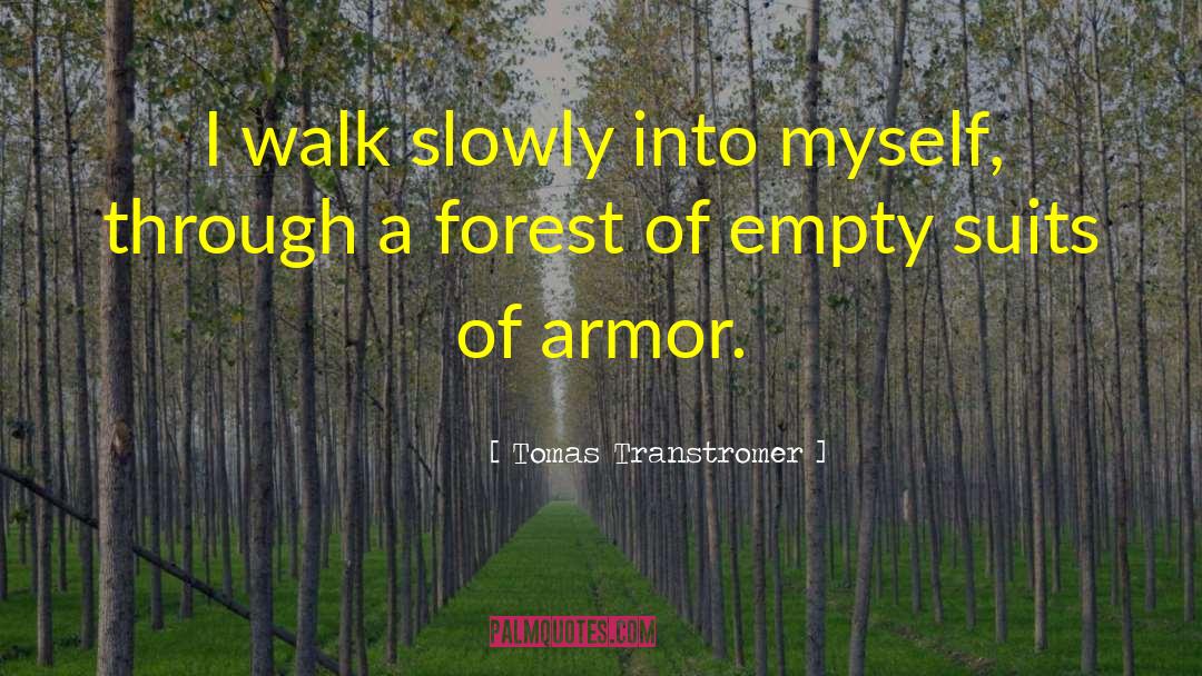 Tomas Transtromer Quotes: I walk slowly into myself,