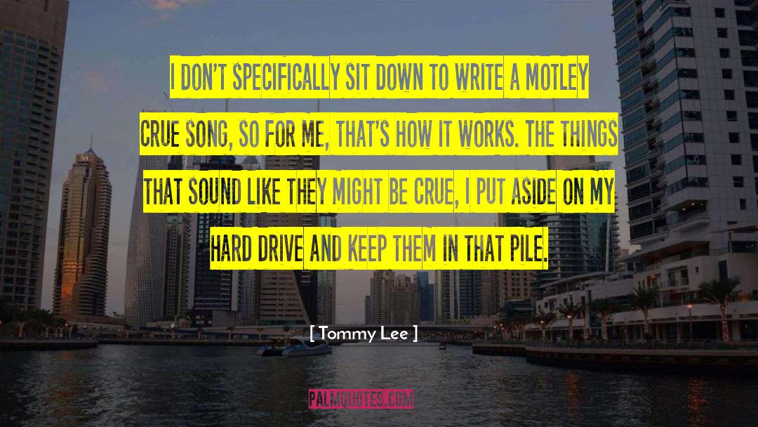 Tommy Lee Quotes: I don't specifically sit down