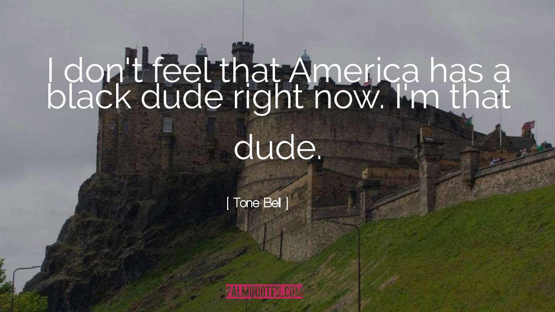 Tone Bell Quotes: I don't feel that America