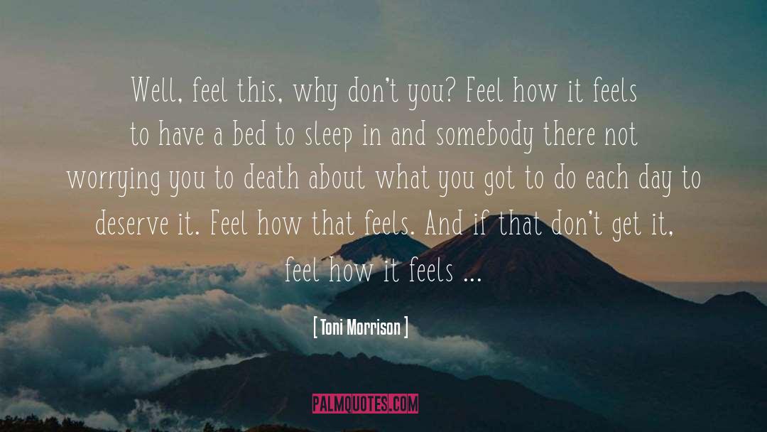 Toni Morrison Quotes: Well, feel this, why don't