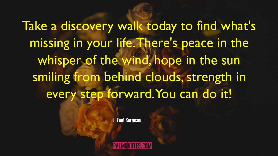 Toni Sorenson Quotes: Take a discovery walk today