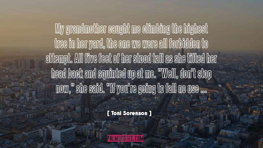 Toni Sorenson Quotes: My grandmother caught me climbing