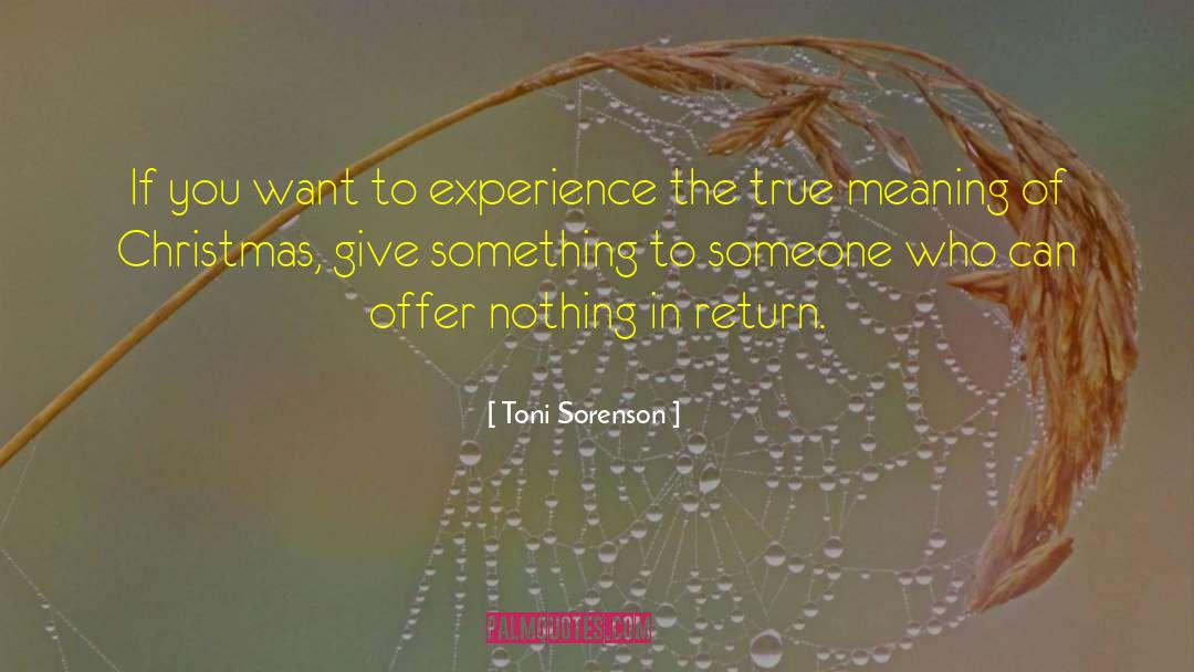 Toni Sorenson Quotes: If you want to experience