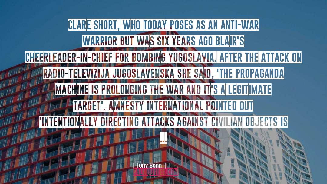 Tony Benn Quotes: Clare Short, who today poses