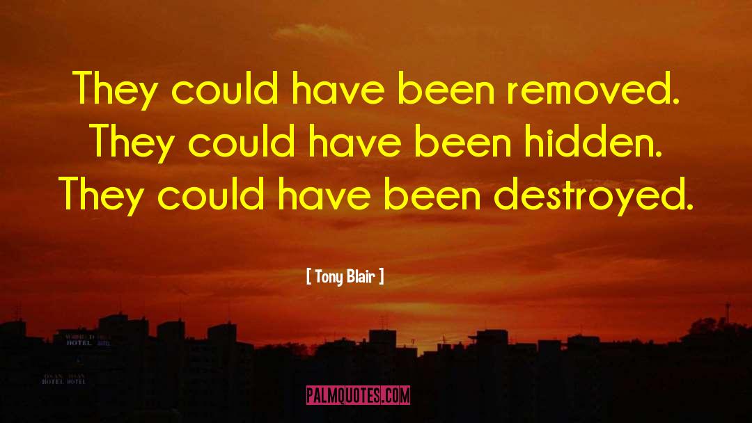 Tony Blair Quotes: They could have been removed.