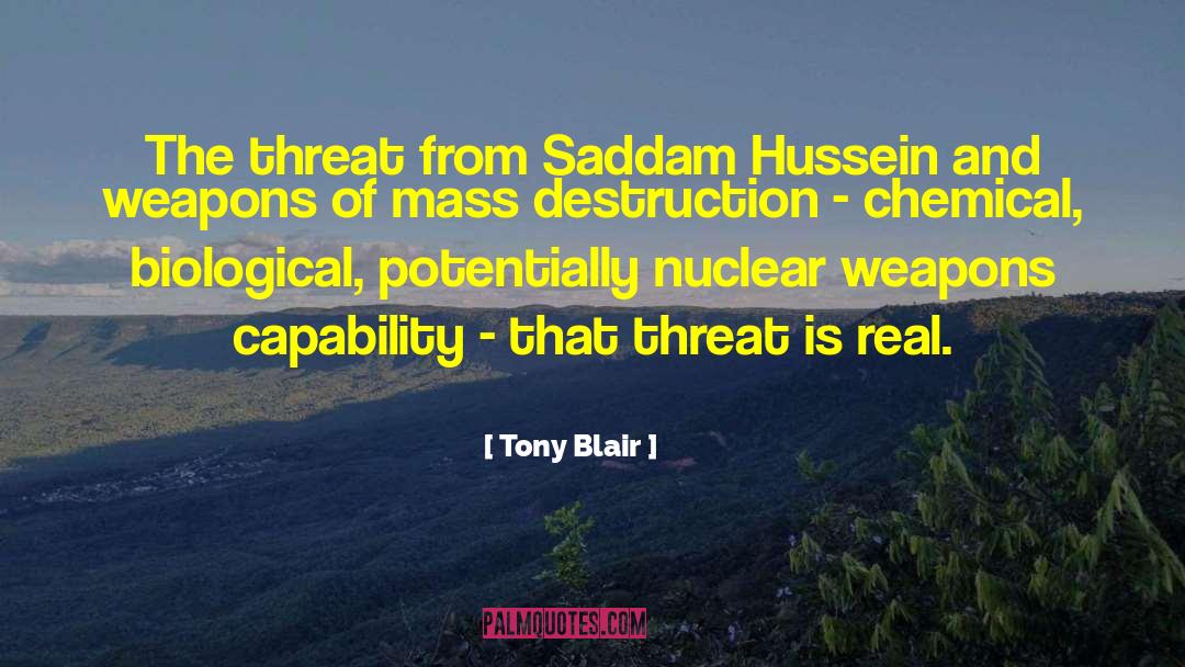 Tony Blair Quotes: The threat from Saddam Hussein