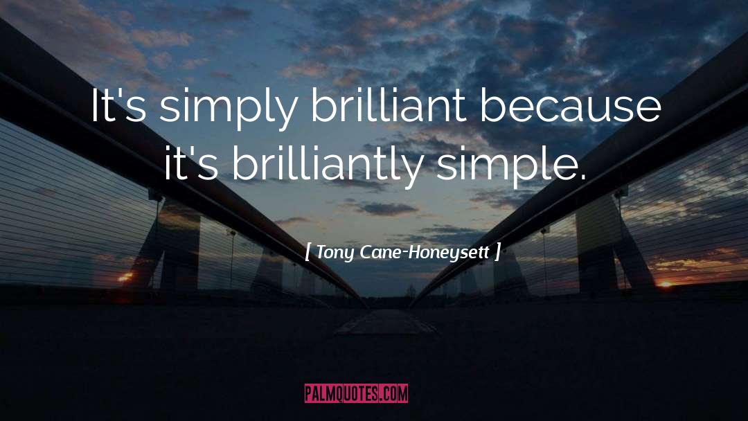Tony Cane-Honeysett Quotes: It's simply brilliant because it's