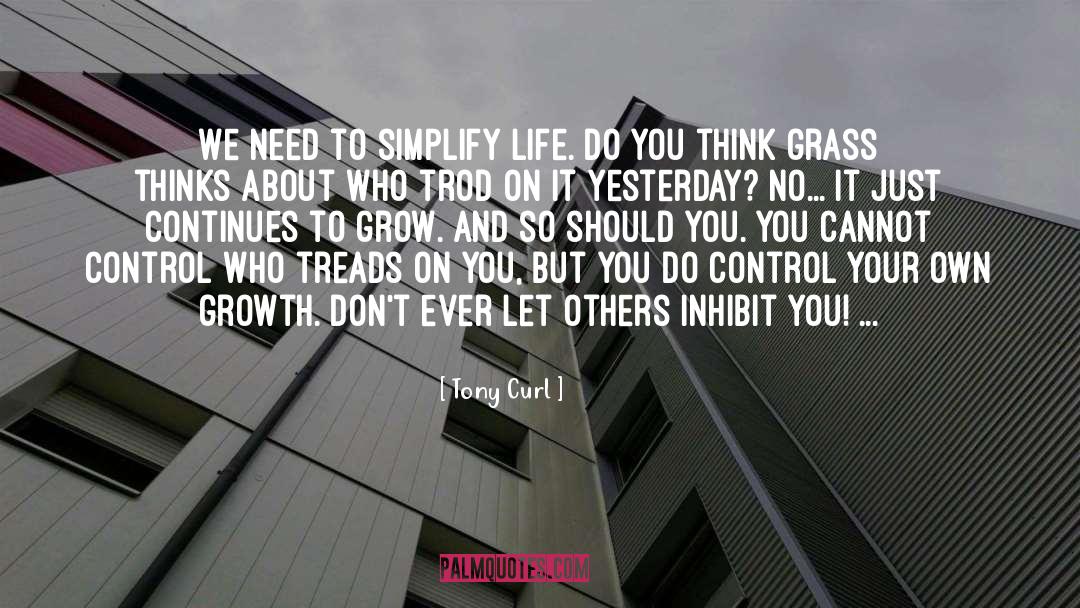 Tony Curl Quotes: We need to simplify life.