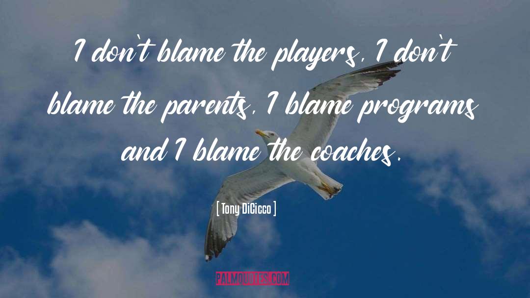 Tony DiCicco Quotes: I don't blame the players,