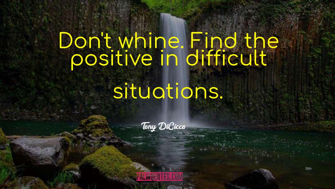 Tony DiCicco Quotes: Don't whine. Find the positive