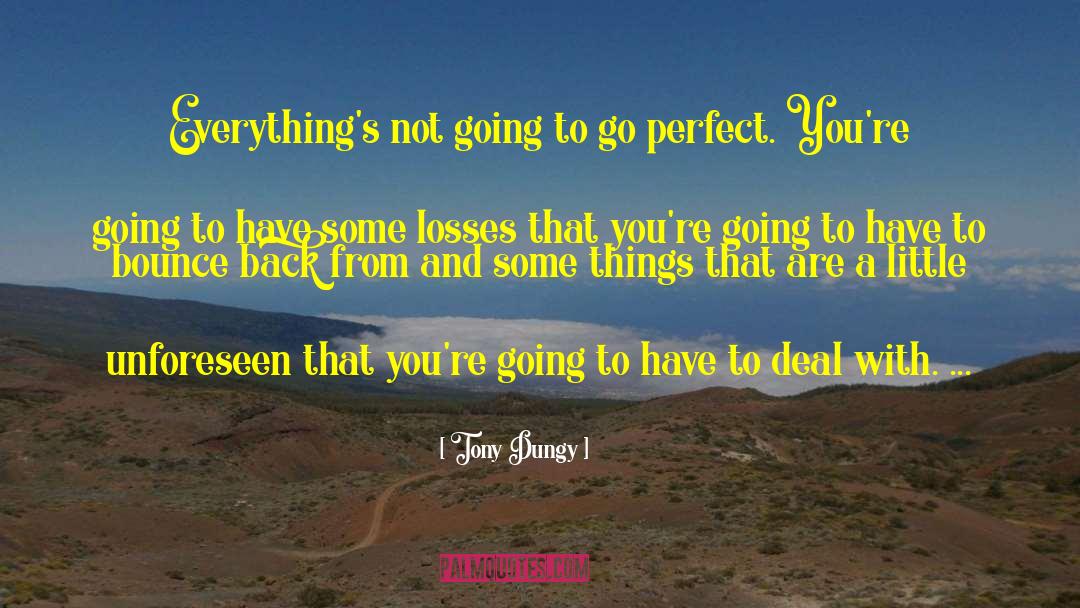 Tony Dungy Quotes: Everything's not going to go