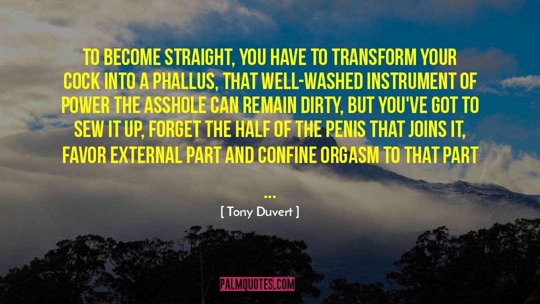 Tony Duvert Quotes: To become straight, you have