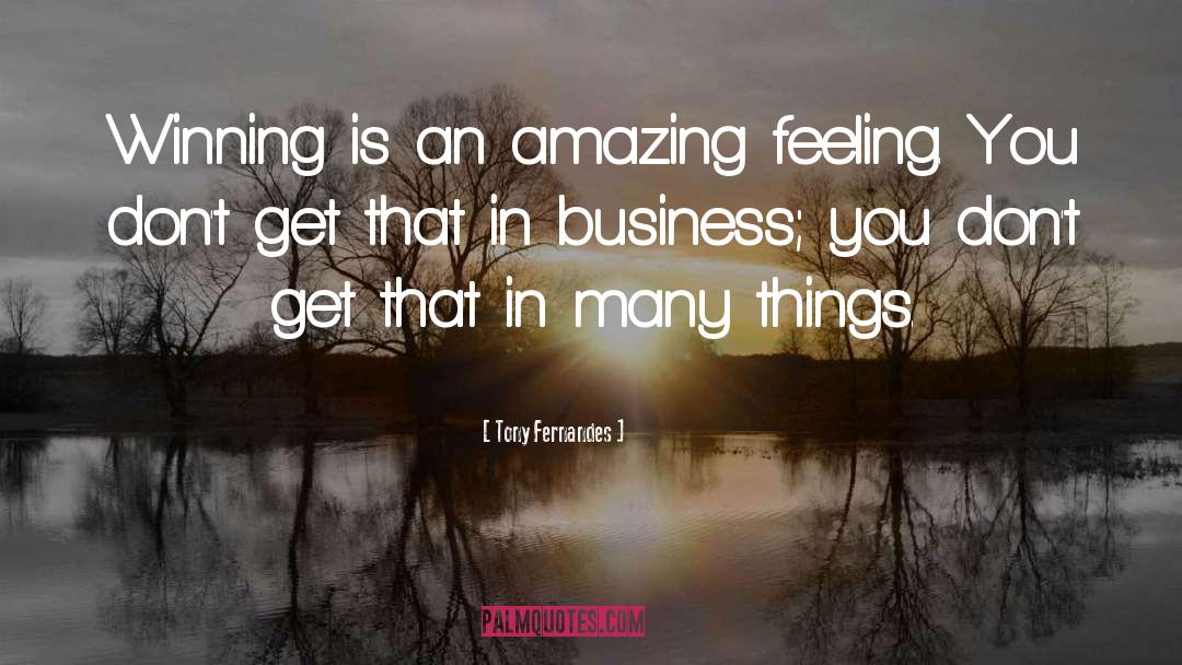 Tony Fernandes Quotes: Winning is an amazing feeling.