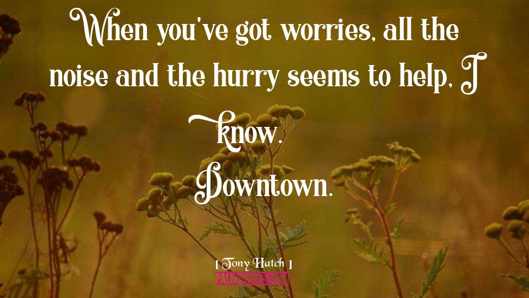 Tony Hatch Quotes: When you've got worries, all