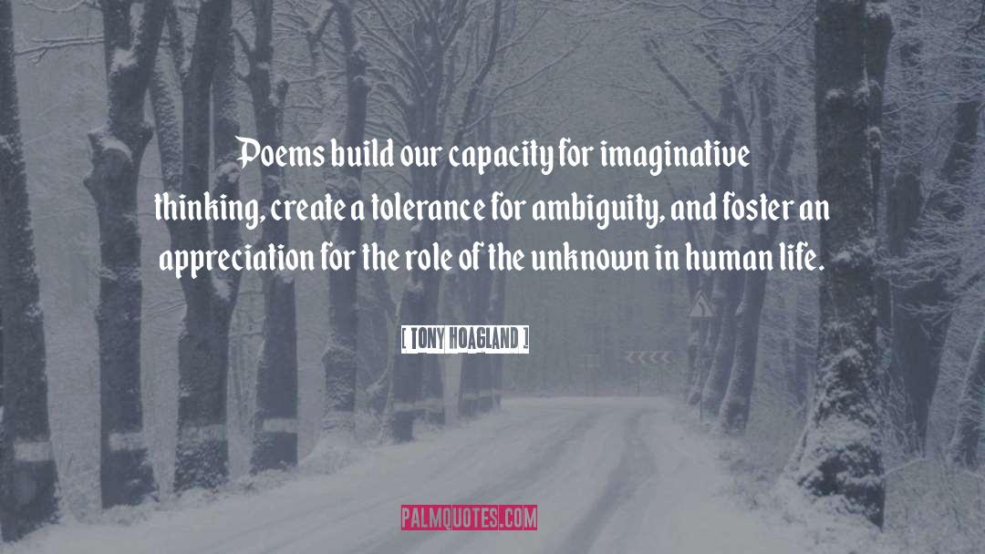 Tony Hoagland Quotes: Poems build our capacity for