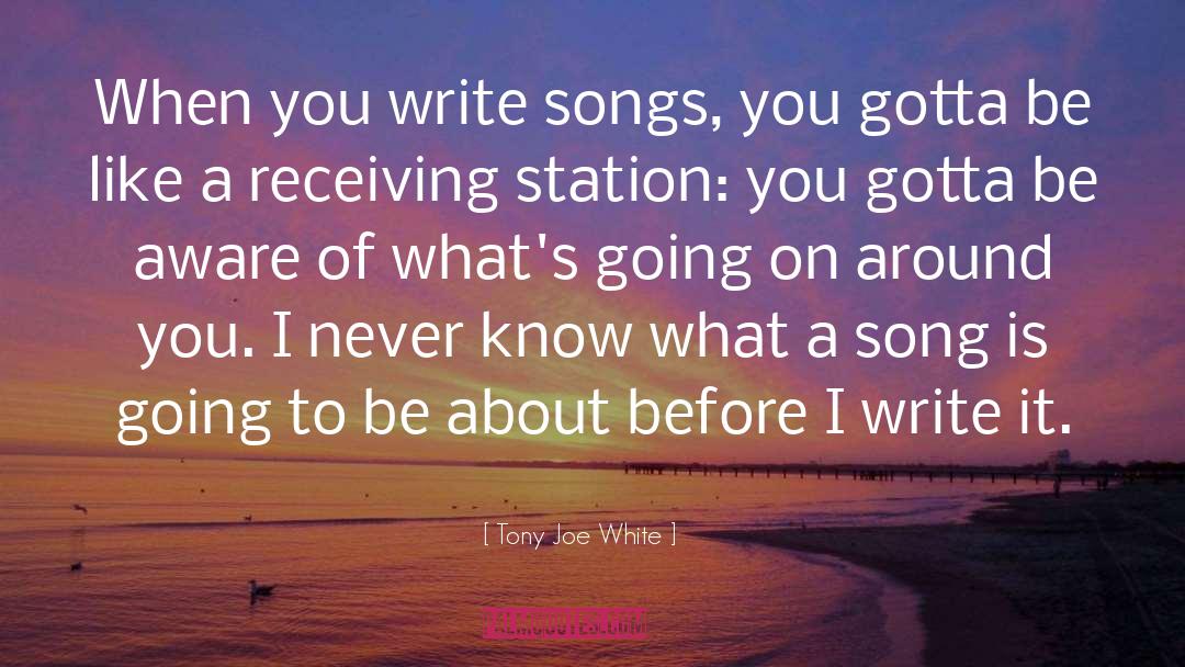 Tony Joe White Quotes: When you write songs, you