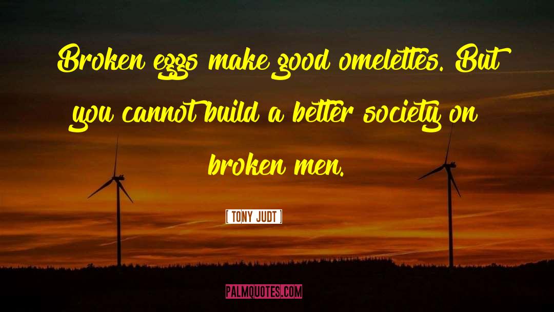 Tony Judt Quotes: Broken eggs make good omelettes.