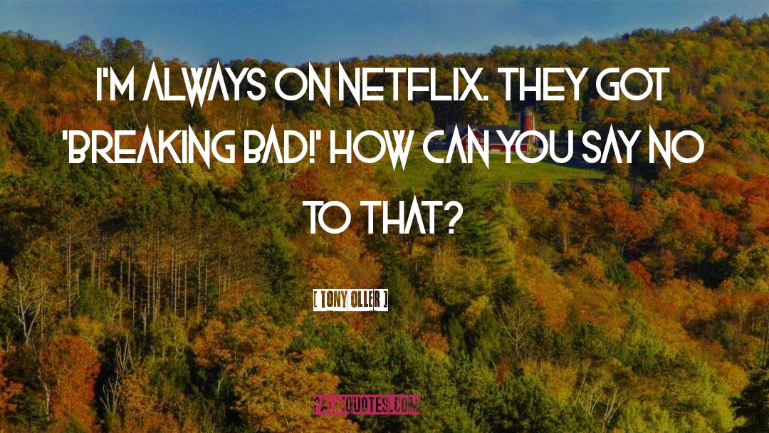 Tony Oller Quotes: I'm always on Netflix. They