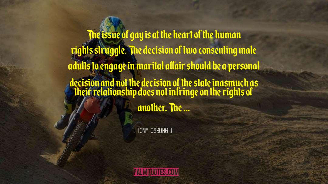 Tony Osborg Quotes: The issue of gay is