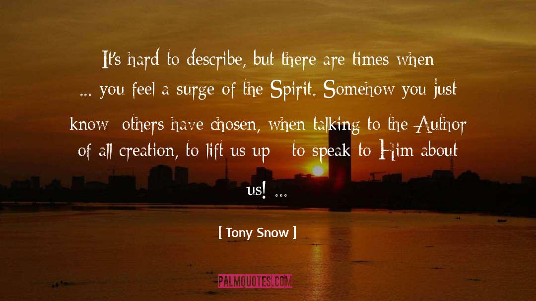 Tony Snow Quotes: It's hard to describe, but