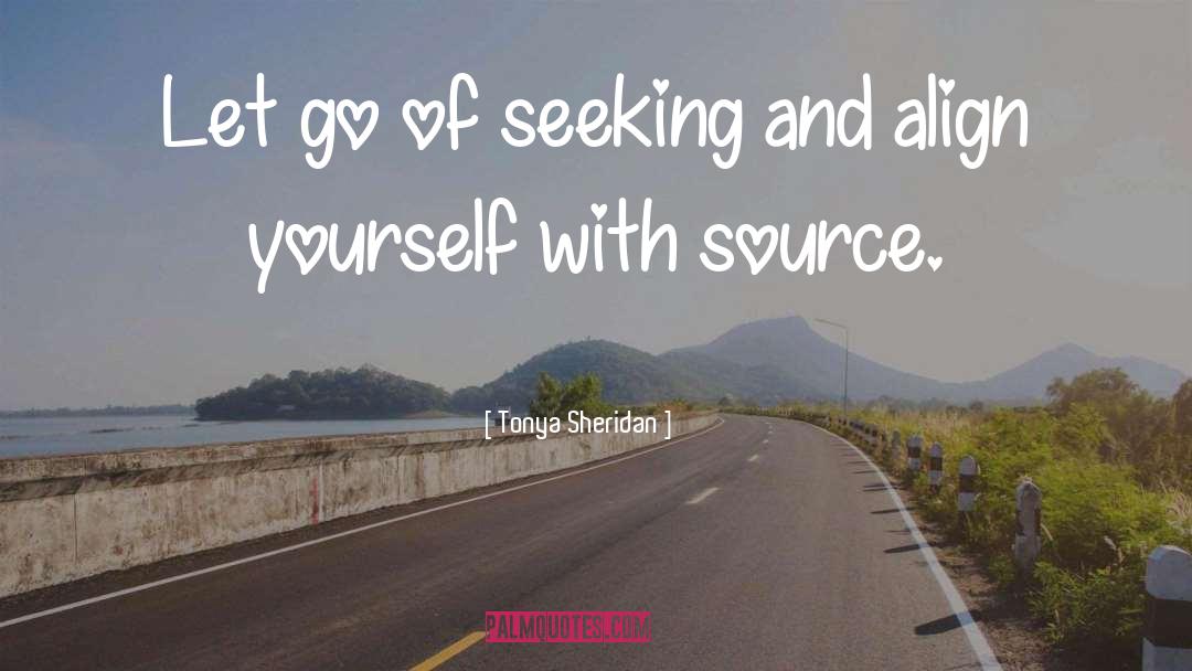 Tonya Sheridan Quotes: Let go of seeking and