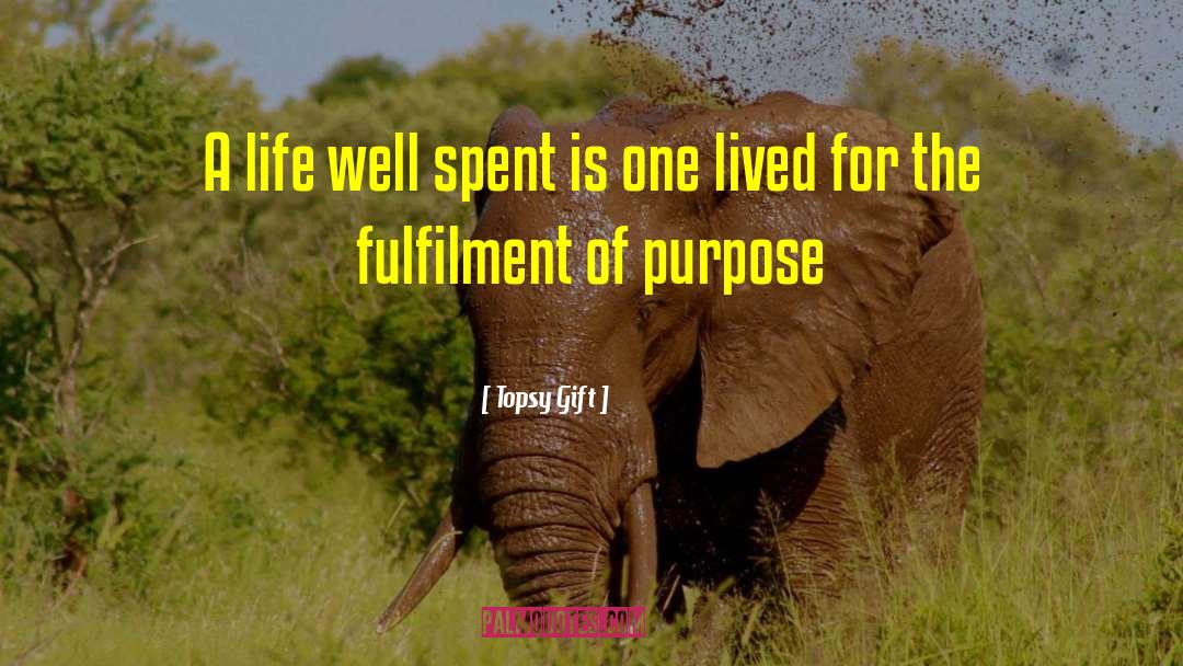 Topsy Gift Quotes: A life well spent is