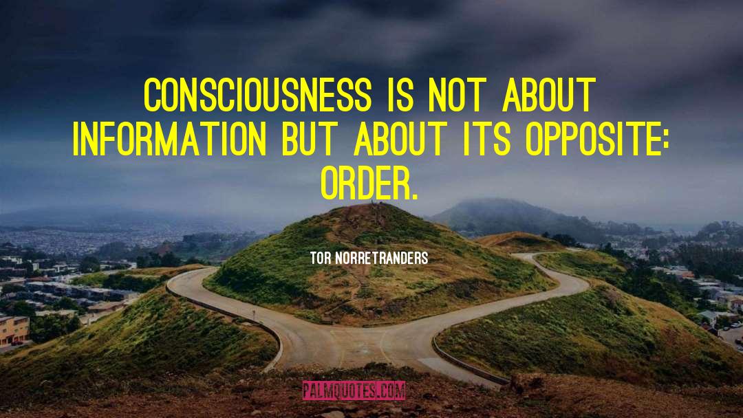 Tor Norretranders Quotes: Consciousness is not about information
