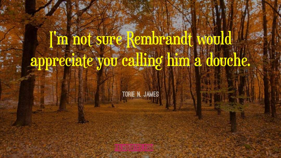 Torie N. James Quotes: I'm not sure Rembrandt would