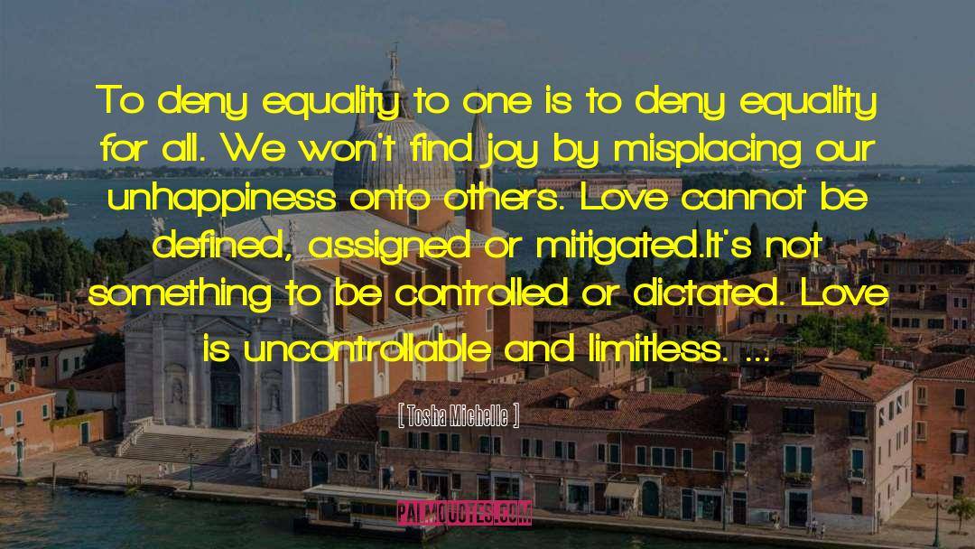 Tosha Michelle Quotes: To deny equality to one