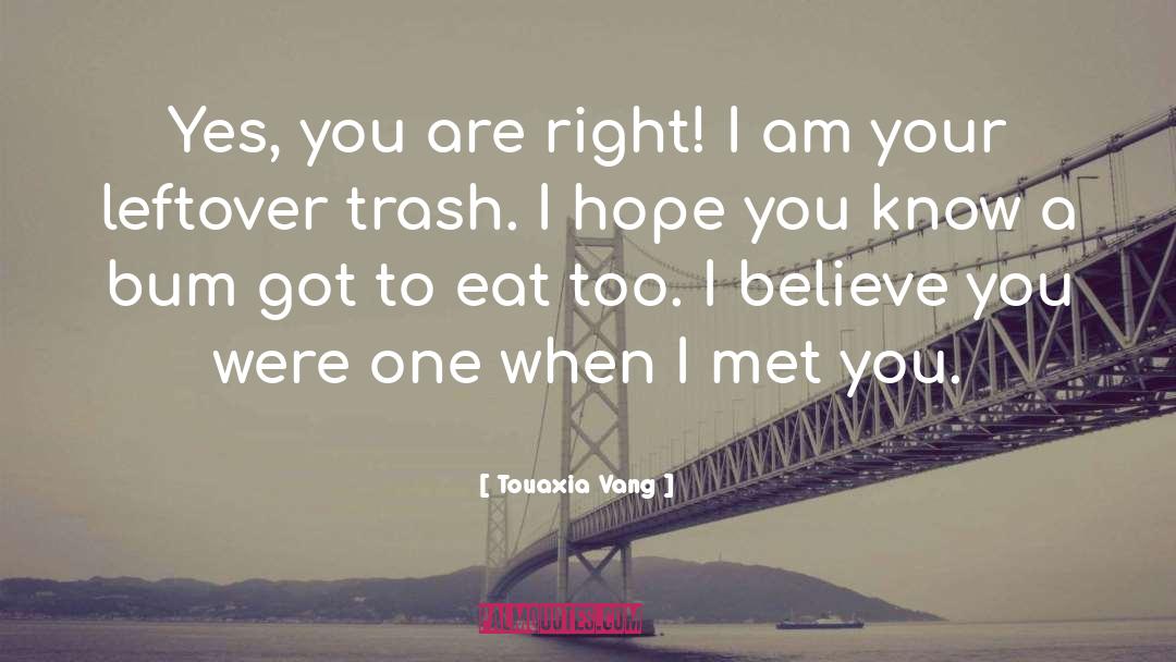 Touaxia Vang Quotes: Yes, you are right! I