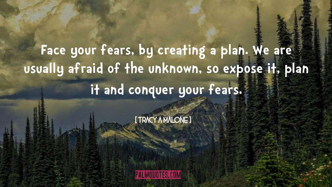 Tracy A Malone Quotes: Face your fears, by creating