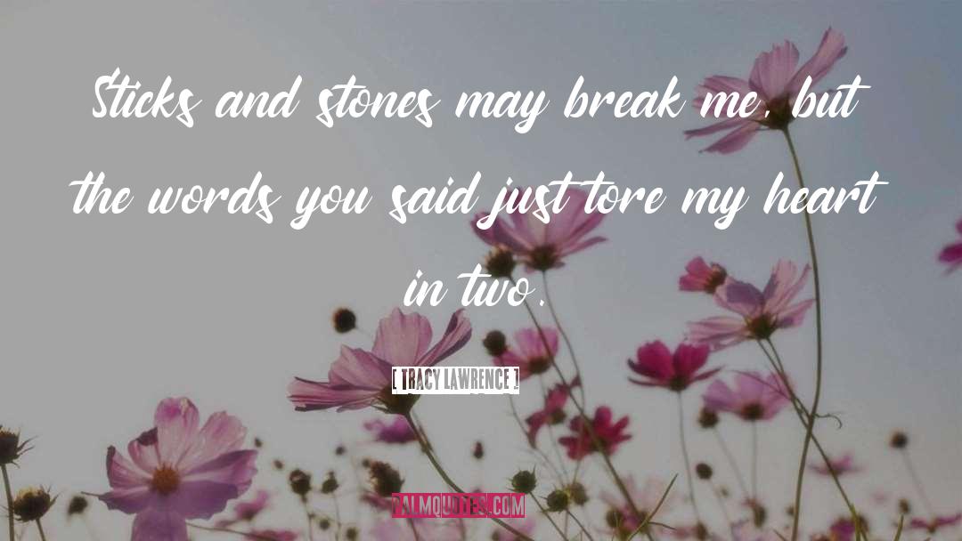 Tracy Lawrence Quotes: Sticks and stones may break