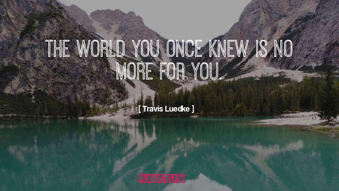 Travis Luedke Quotes: The world you once knew