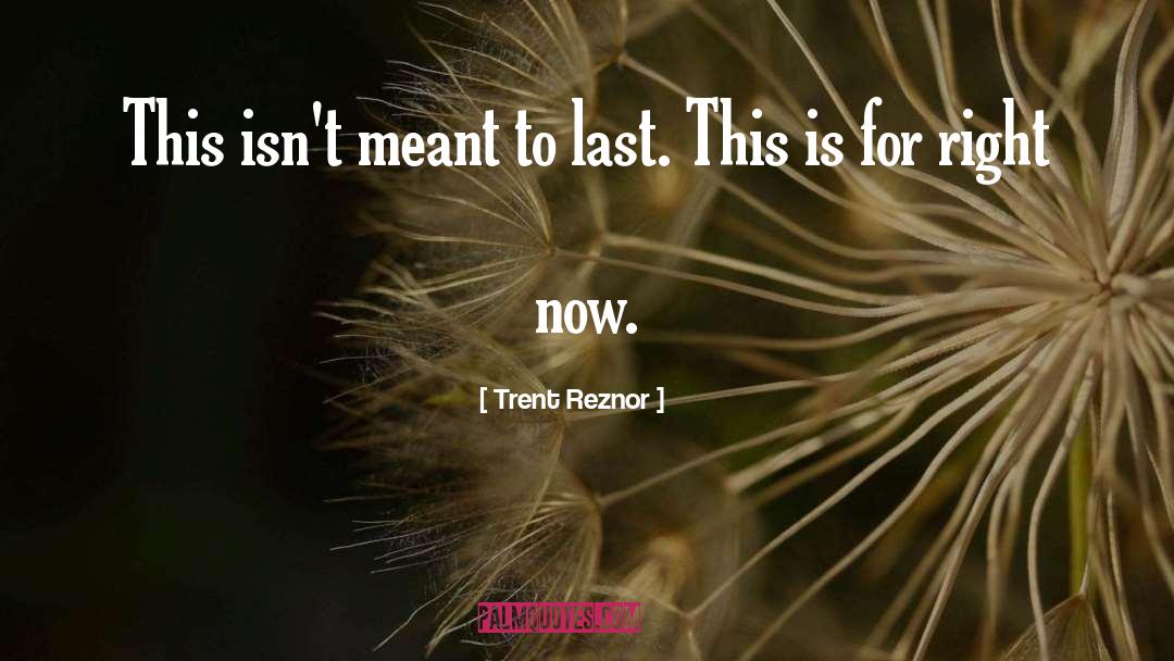 Trent Reznor Quotes: This isn't meant to last.