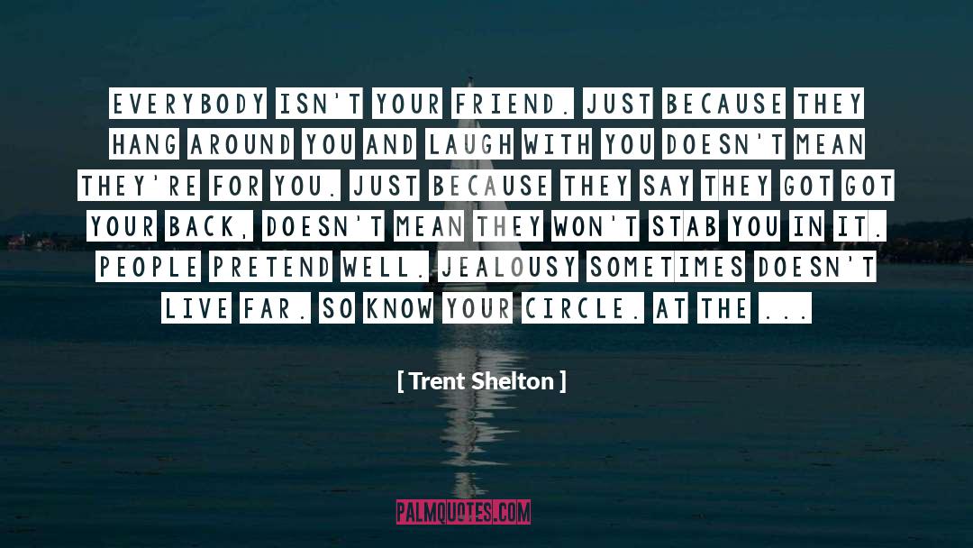Trent Shelton Quotes: Everybody isn't your friend. Just