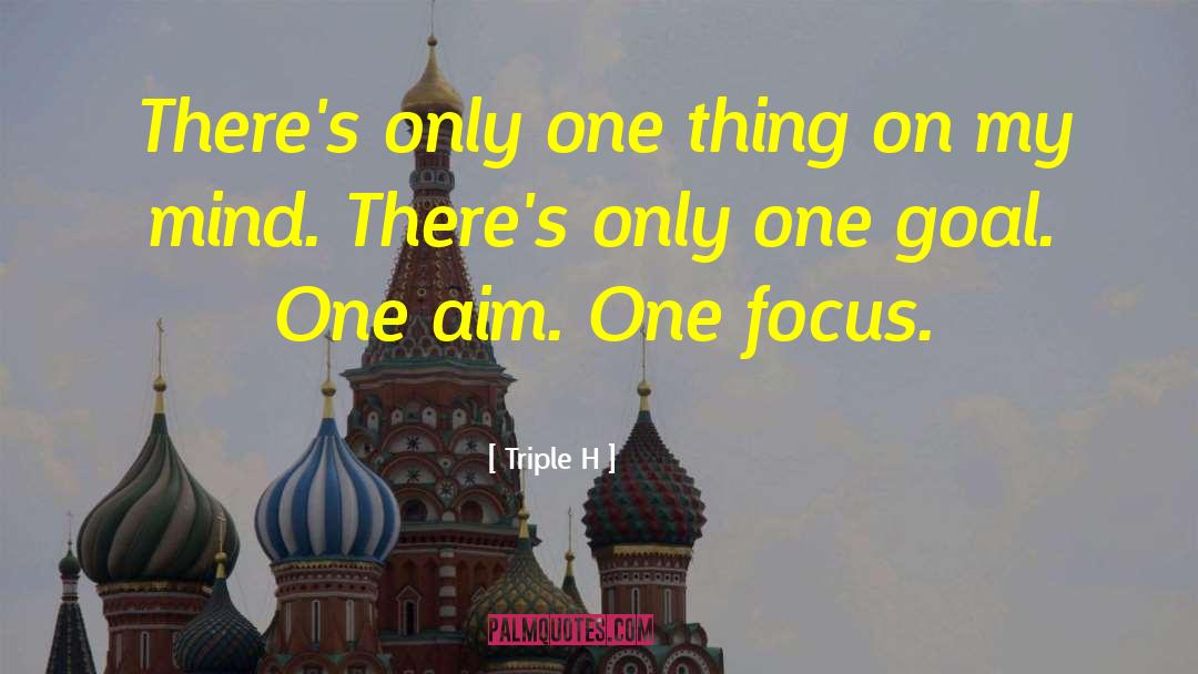 Triple H Quotes: There's only one thing on