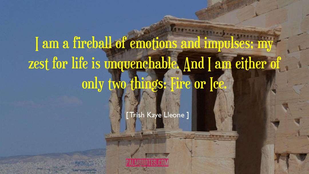 Trish Kaye Lleone Quotes: I am a fireball of