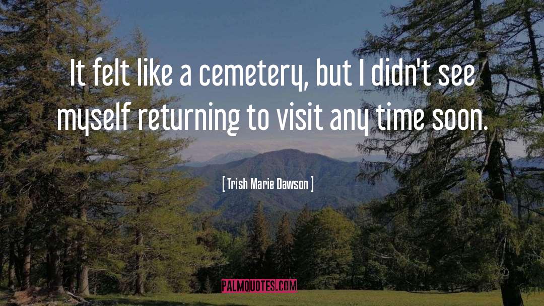 Trish Marie Dawson Quotes: It felt like a cemetery,