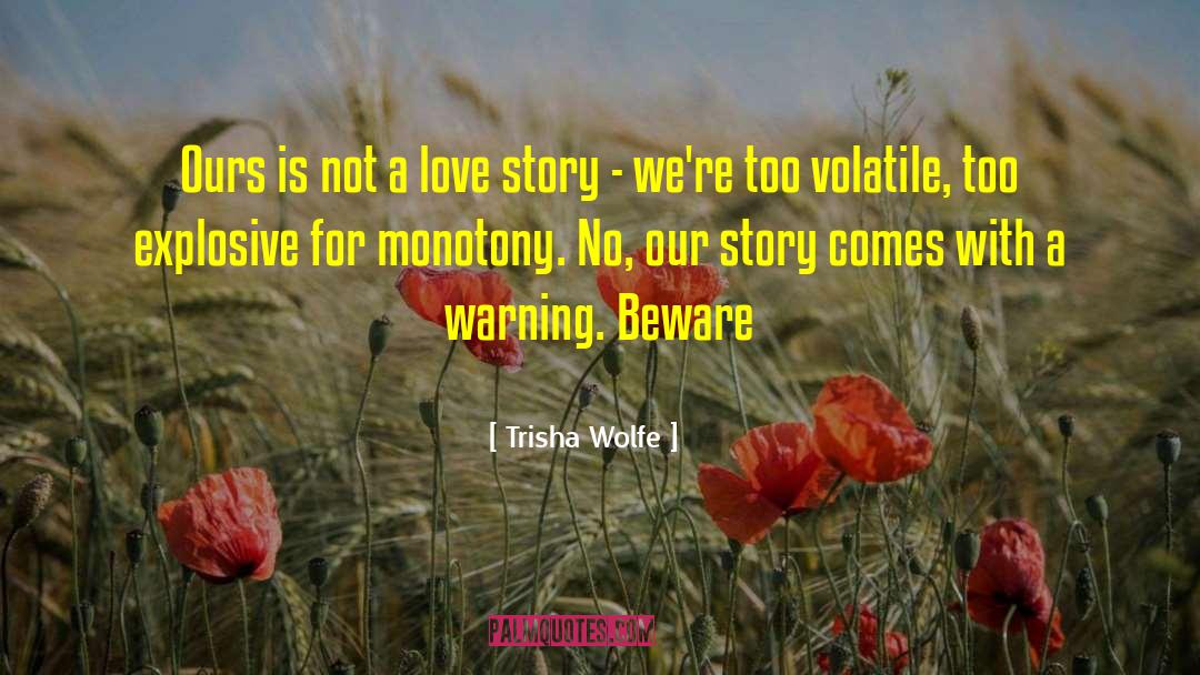 Trisha Wolfe Quotes: Ours is not a love