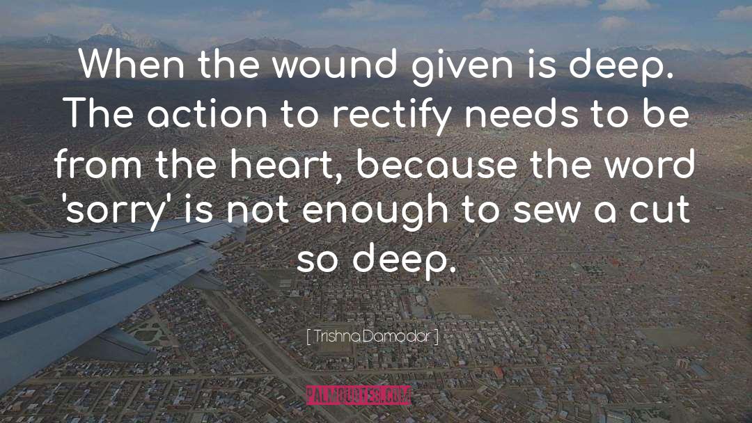 Trishna Damodar Quotes: When the wound given is