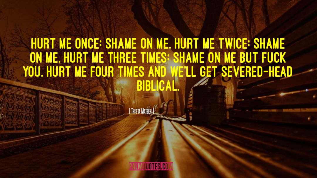 Trista Mateer Quotes: Hurt me once: shame on