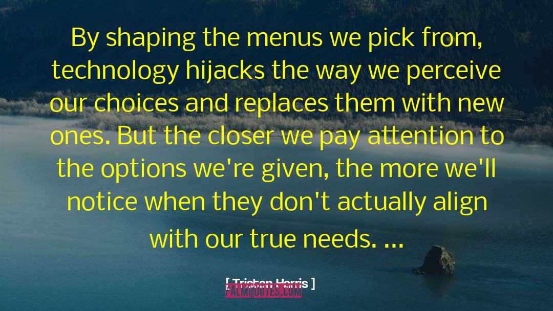 Tristan Harris Quotes: By shaping the menus we