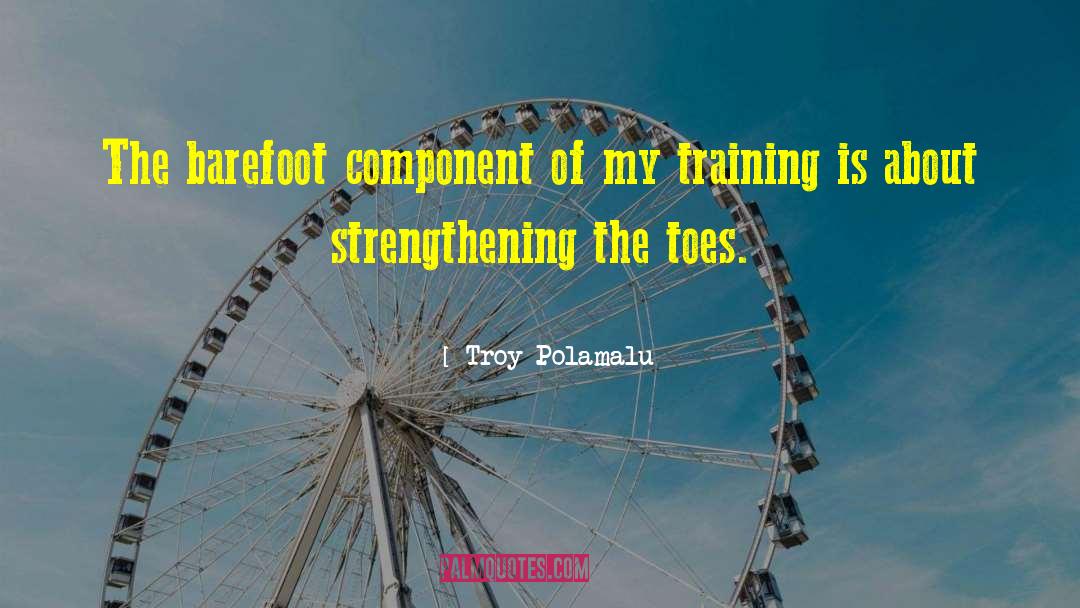 Troy Polamalu Quotes: The barefoot component of my