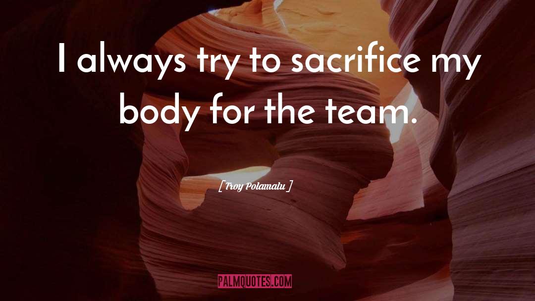 Troy Polamalu Quotes: I always try to sacrifice