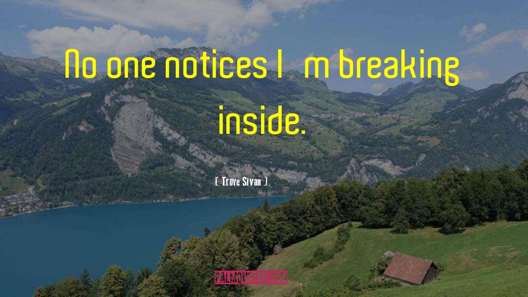 Troye Sivan Quotes: No one notices I'm breaking