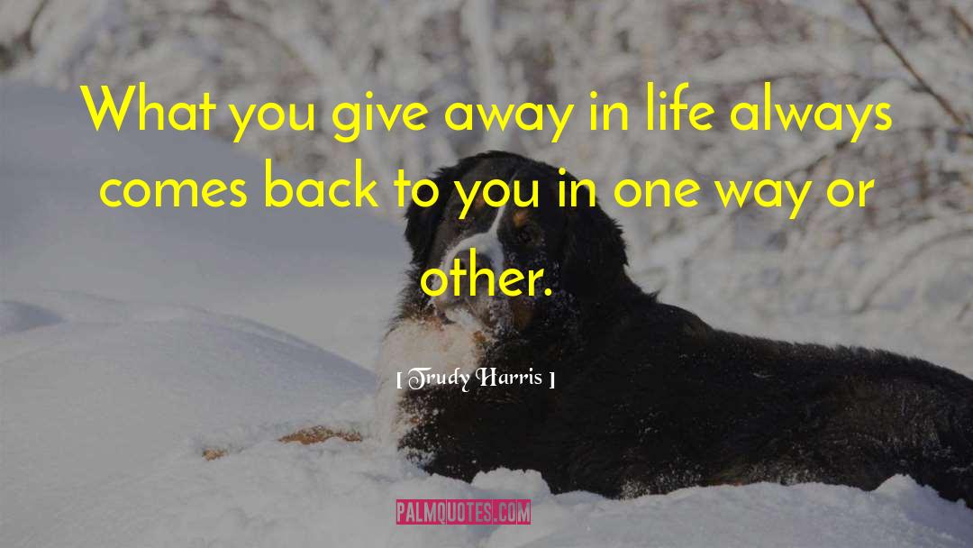 Trudy Harris Quotes: What you give away in