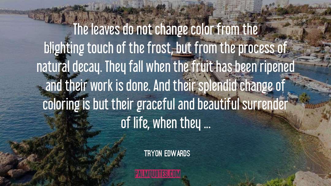 Tryon Edwards Quotes: The leaves do not change