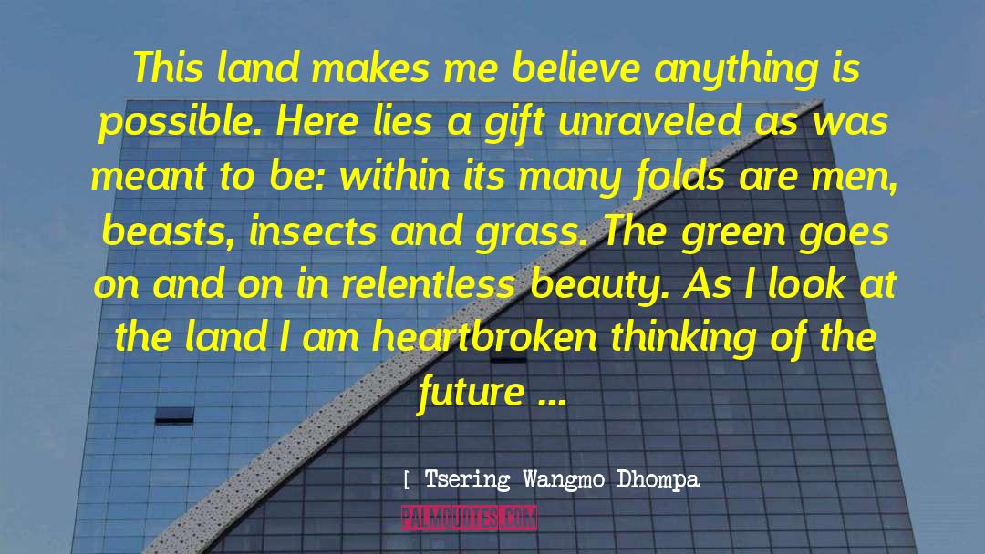 Tsering Wangmo Dhompa Quotes: This land makes me believe